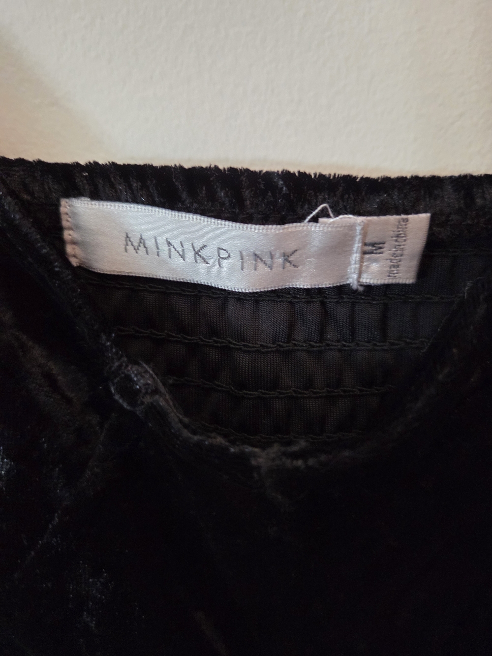 MINKPINK Black Velvet Top